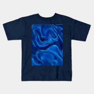 BLUE LIQUID MARBLE DESIGN, PATTERN Kids T-Shirt